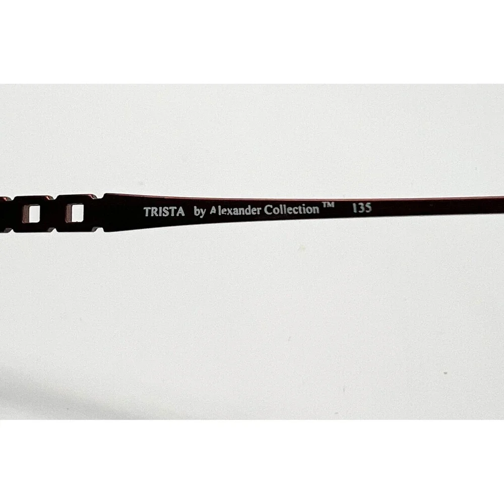Alexander Collection Trista Eyeglasses Burgundy Oval Metal Frames 52-18-135